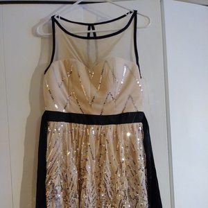 Party dress champagne and sequin size 13